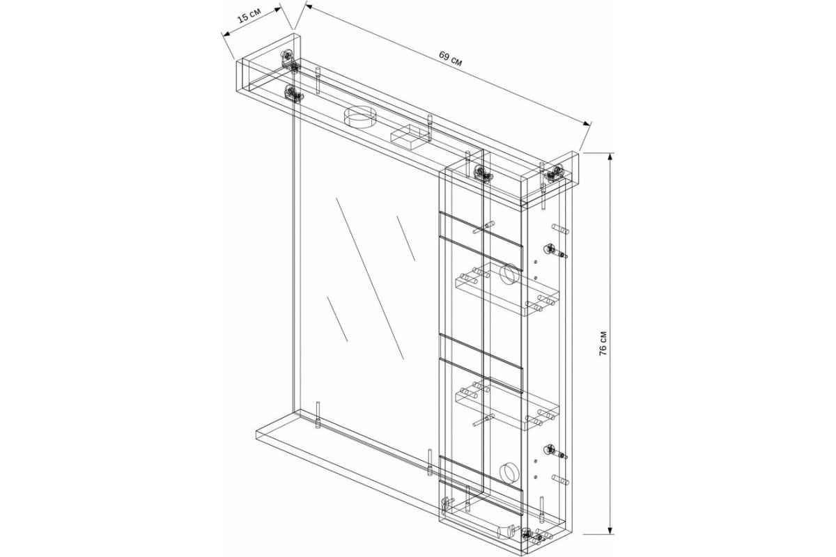 Зеркало nnkp003м с полкой 40 см