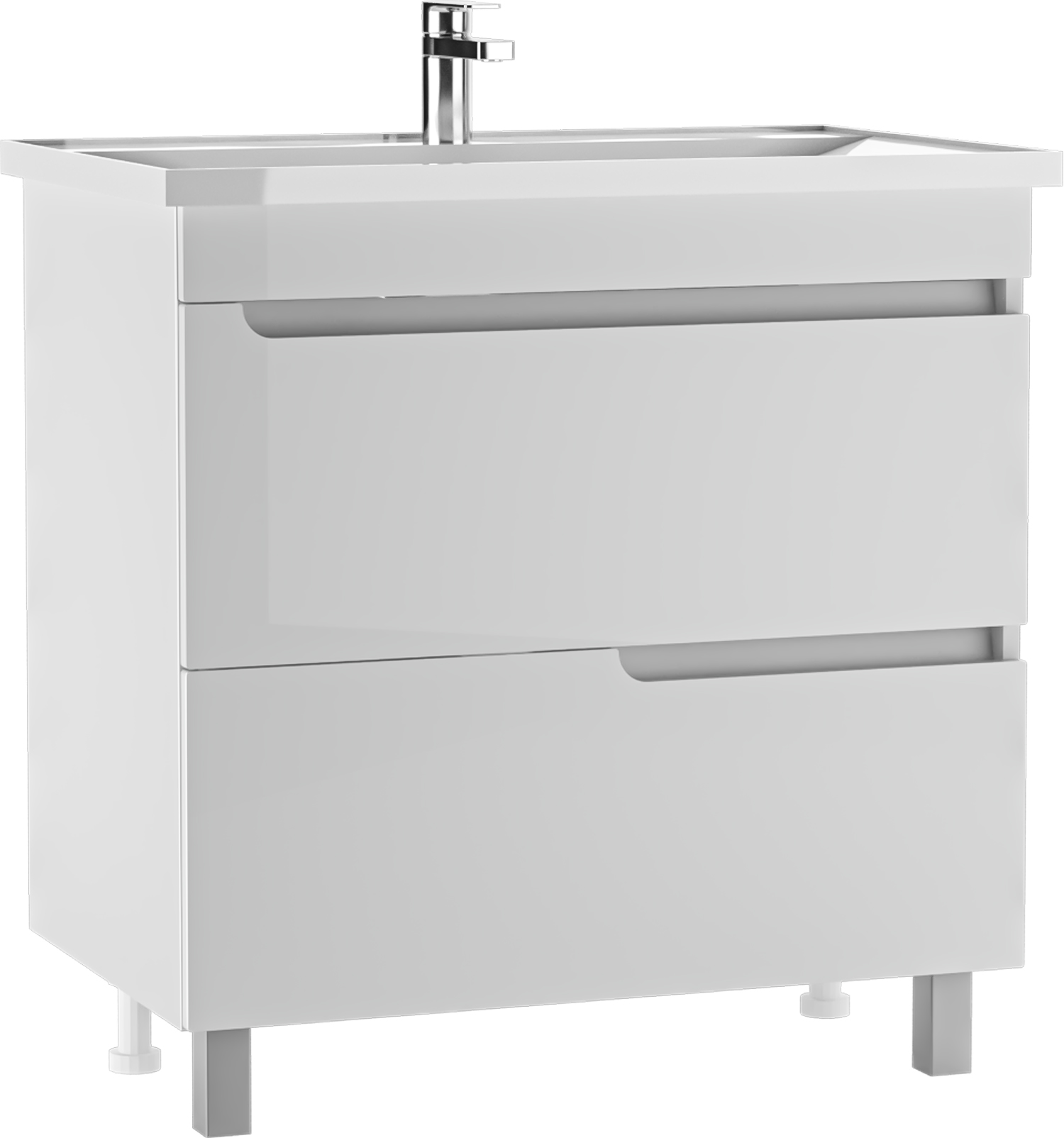 Тумба под умывальник "НОВА 80" (Nova) Веста с двумя ящиками В2 АЙСБЕРГ