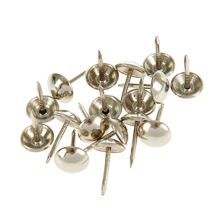 Гвозди декоративные Сфера 9,5 мм, 1,3х16 мм, Никель (30шт) - пакет Tech-Krep