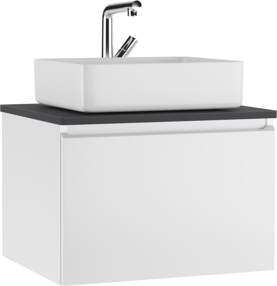 Тумба подвесная под умывальник "АРТИ 50" (ARTI) Сенатор 60 (Senator) графит В2 Домино