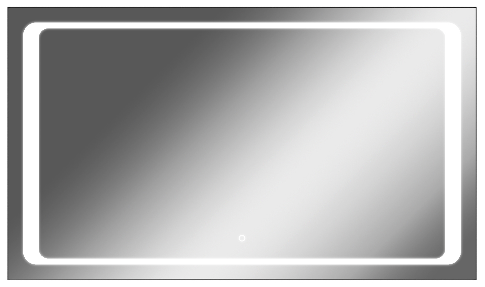 Зеркало Galaxy 120 black alum с подсветкой Sansa*