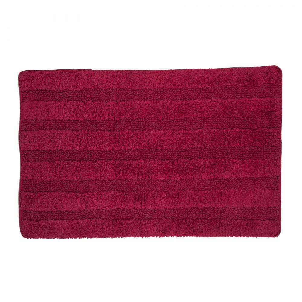 коврик хлопок полоска бордовый 45*75