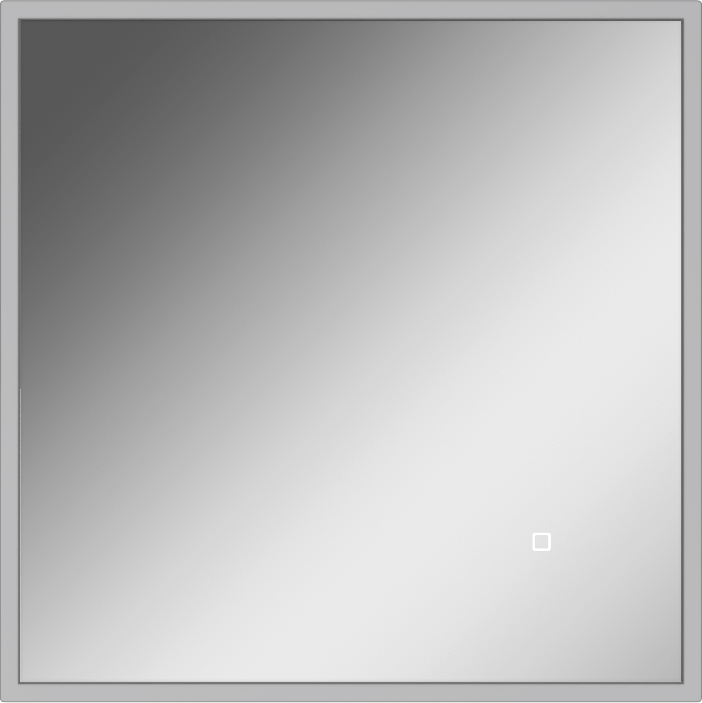 Зеркало Графо 600х600  (Grafo) светло-серый матовый с подсветкой Домино