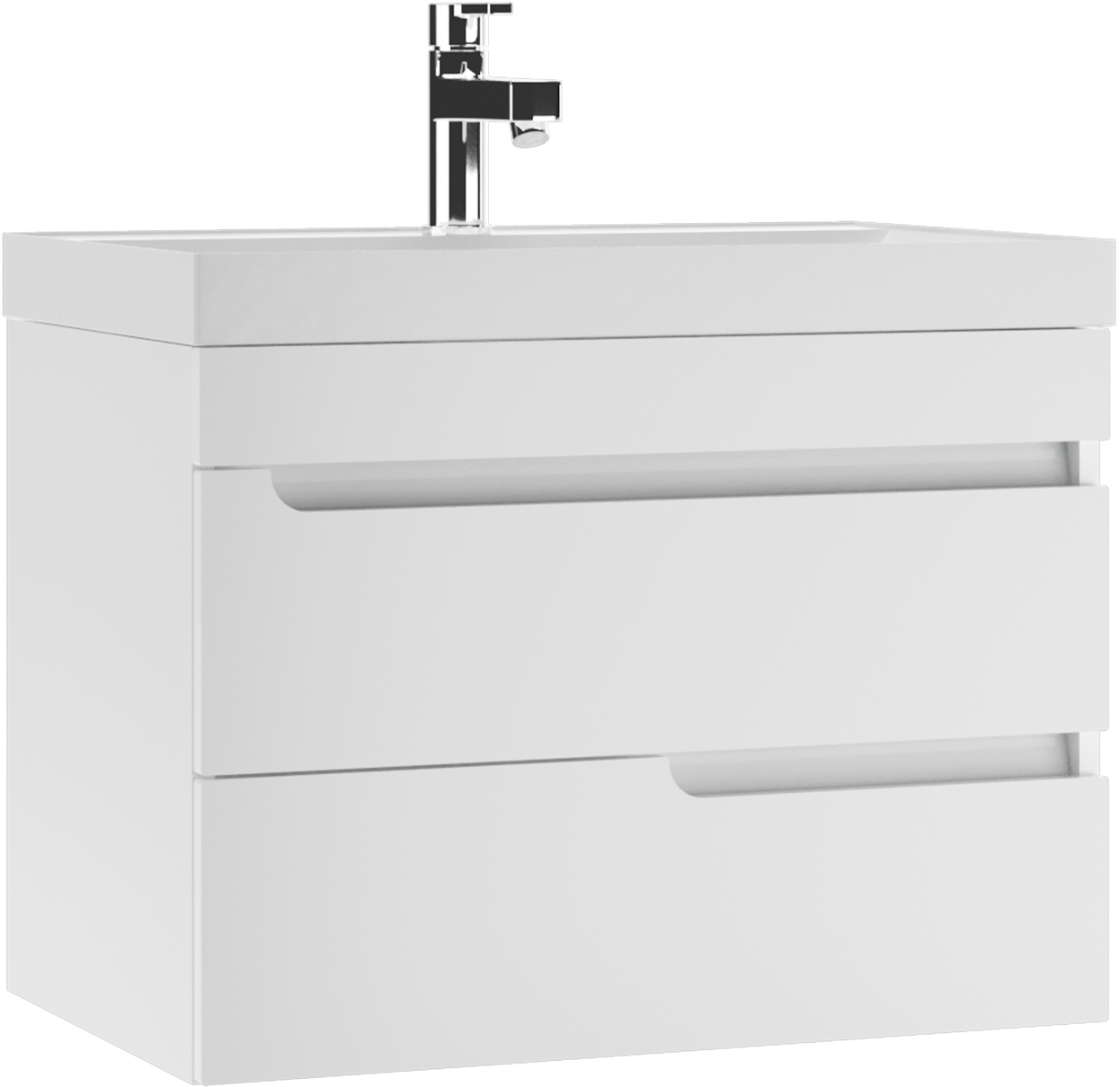 Тумба подвесная под умывальник "ЮНИТ 70" (Unit) Веста с двумя ящиками В2 АЙСБЕРГ