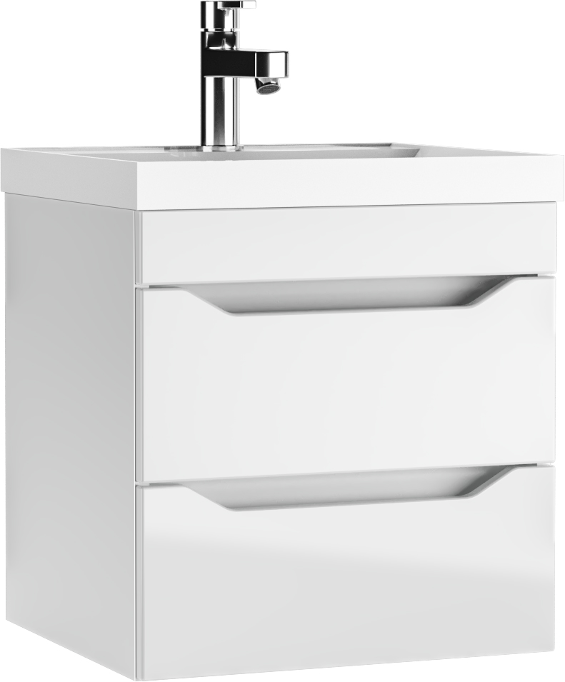 Тумба подвесная под умывальник "Базис 50" (Bazis) Ева с двумя ящиками В2 АЙСБЕРГ