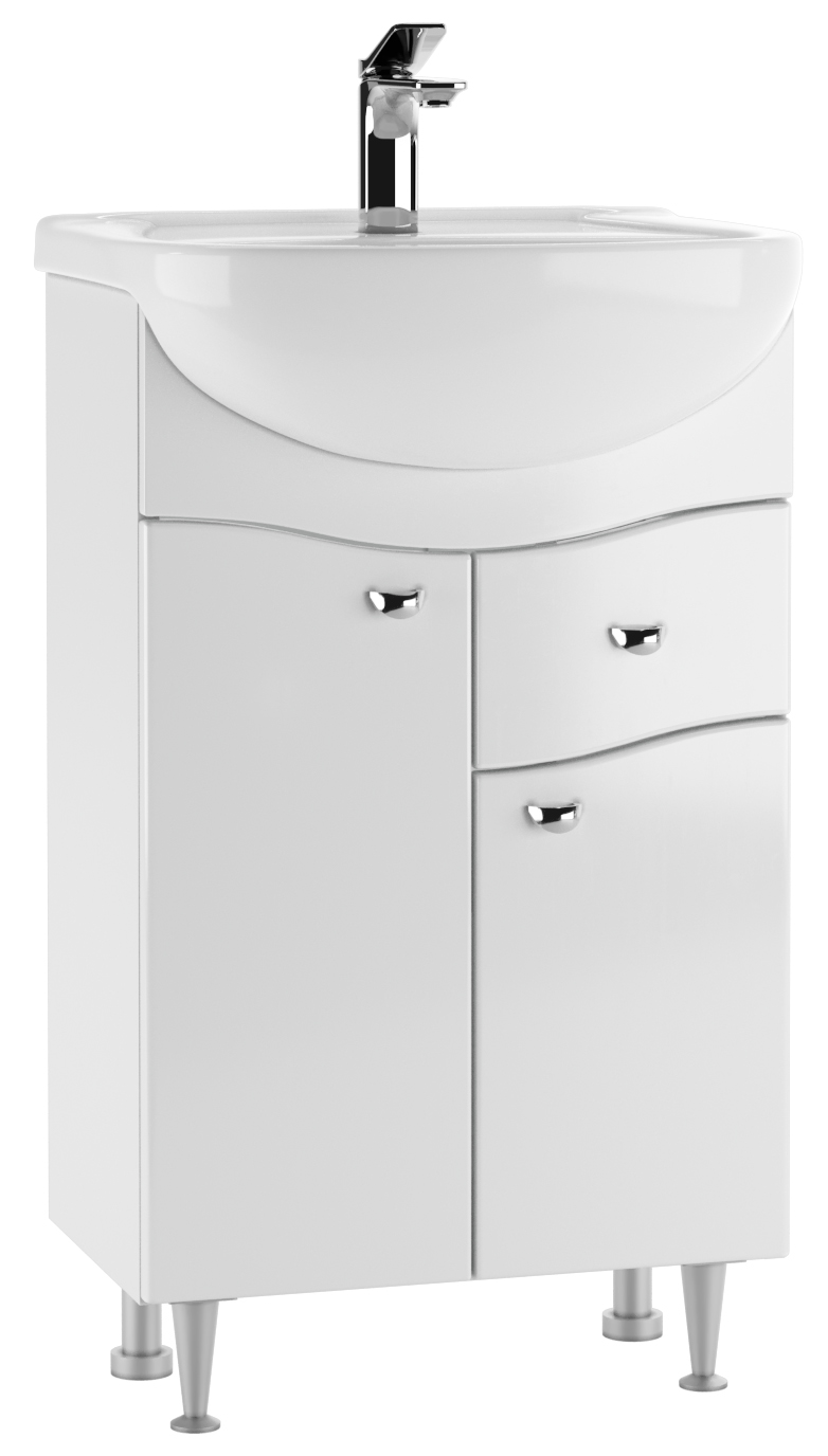 Тумба под умывальник "Уют 50 Волна" с верхним ящиком В1 АЙСБЕРГ