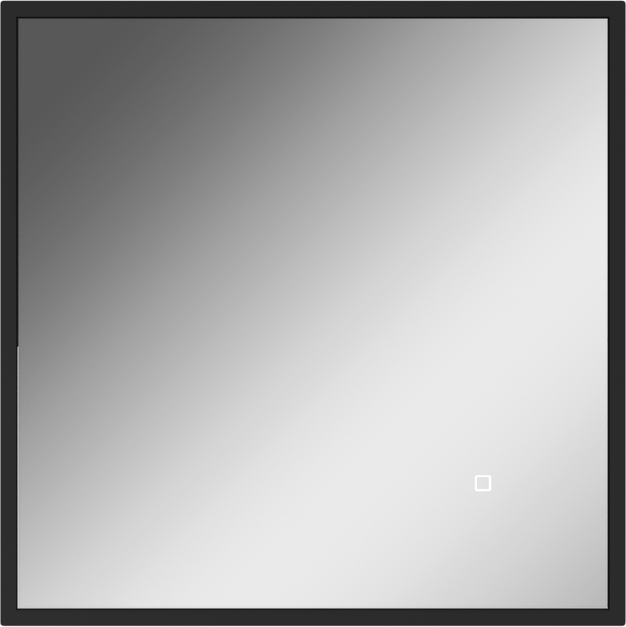 Зеркало Графо 600х600 (Grafo) графит матовый с подсветкой Домино