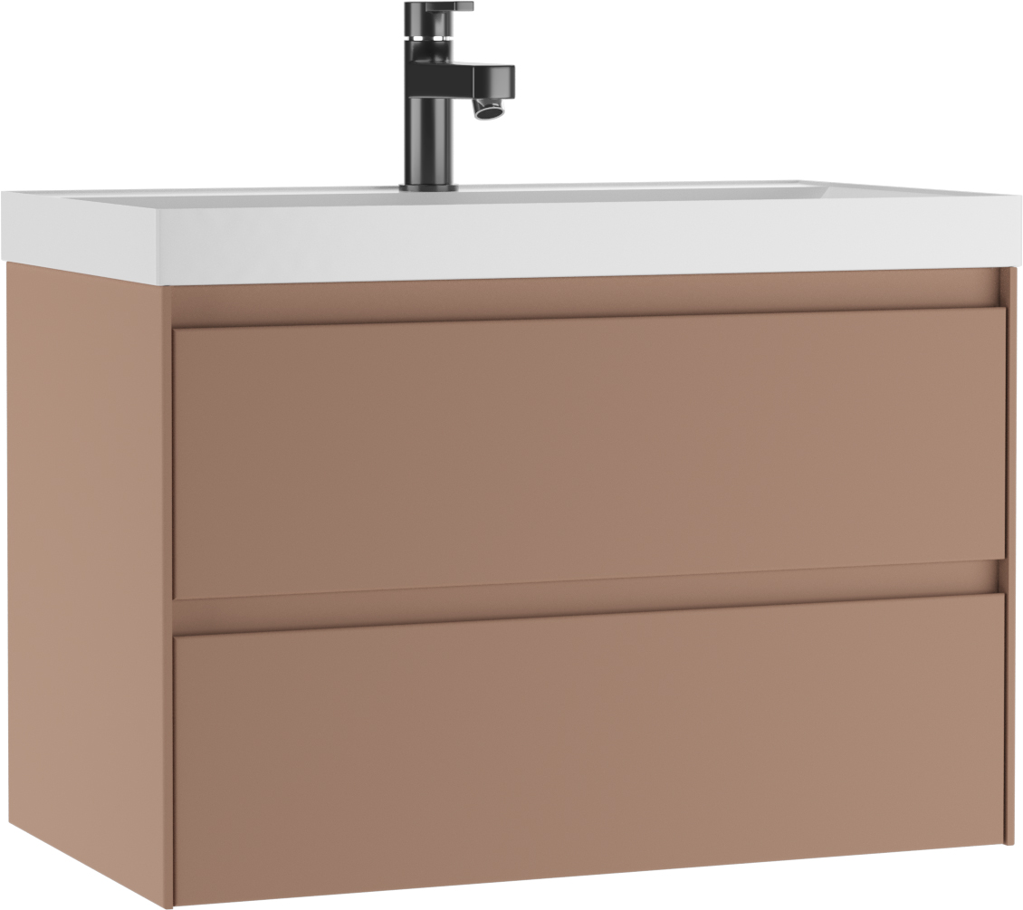 Тумба подвесная под умывальник "ЮНИТ 80" (Unit) Верона (Verona) В2 Мокко Домино