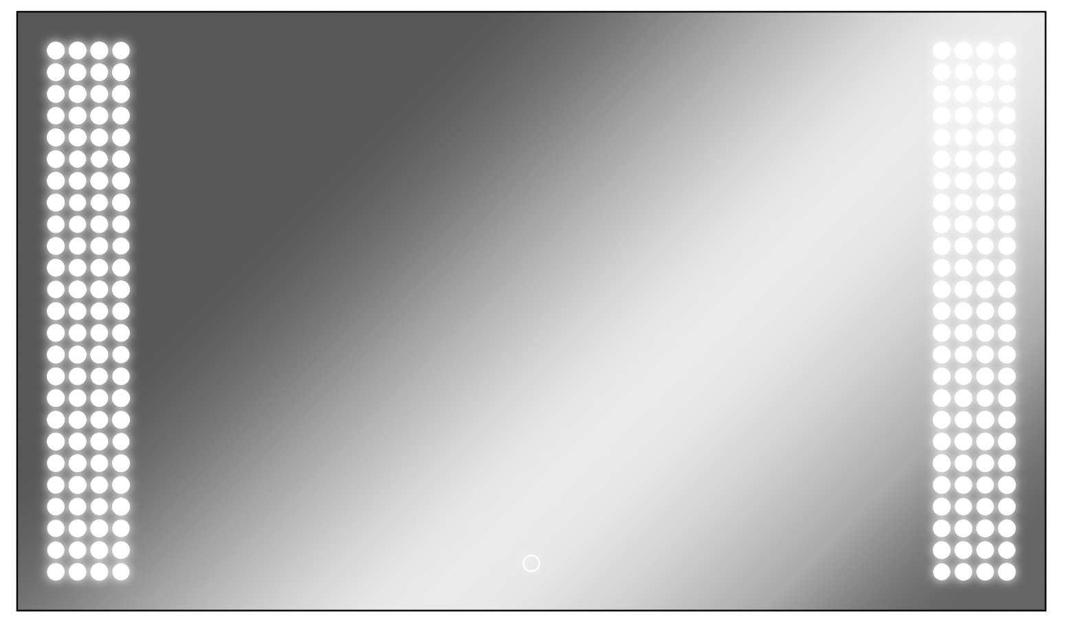 Зеркало Cosmo 120 black alum с подсветкой Sansa*