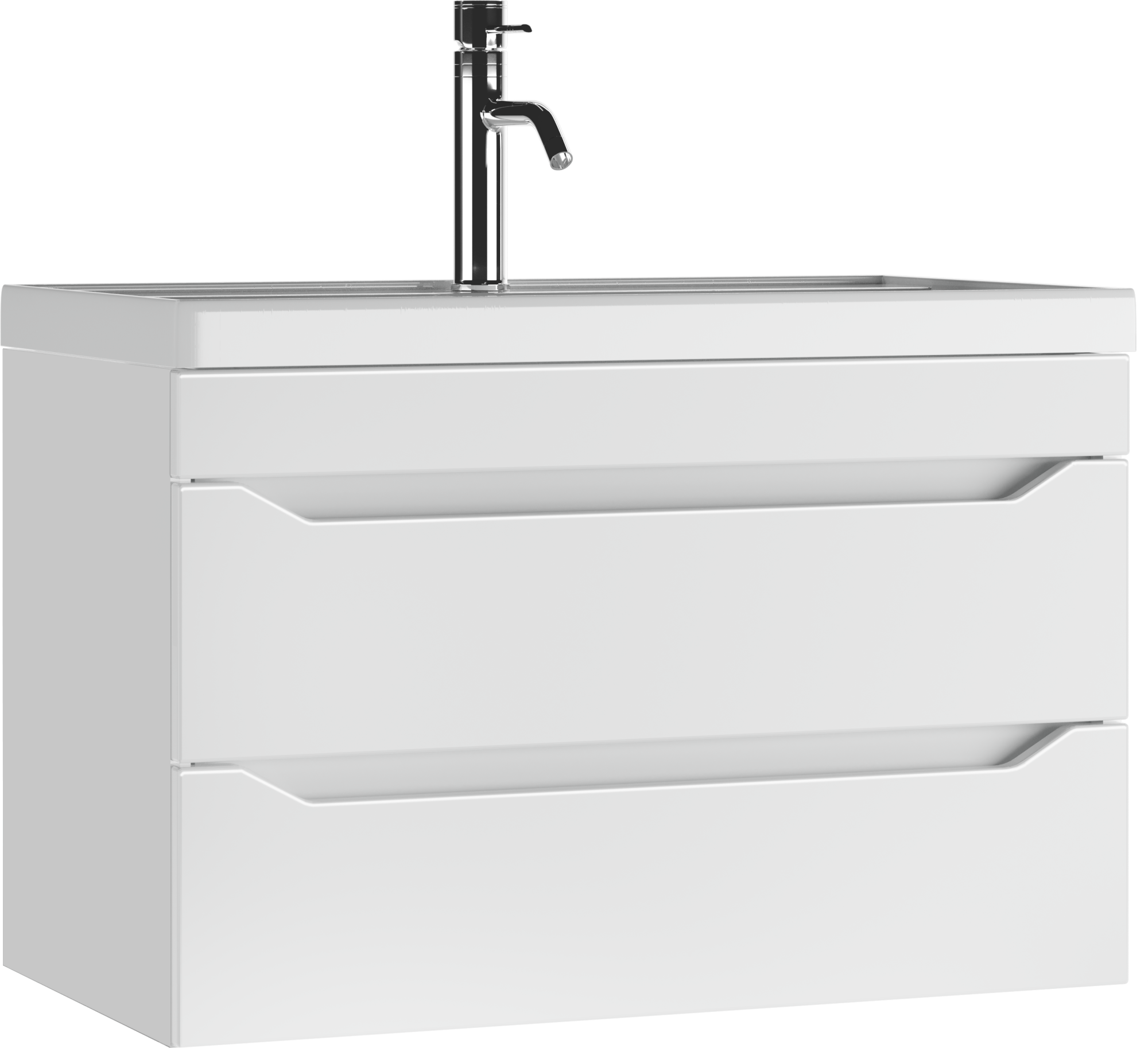 Тумба подвесная под умывальник "ЮНИТ 80 (Unit) Ева с двумя ящиками В2 АЙСБЕРГ