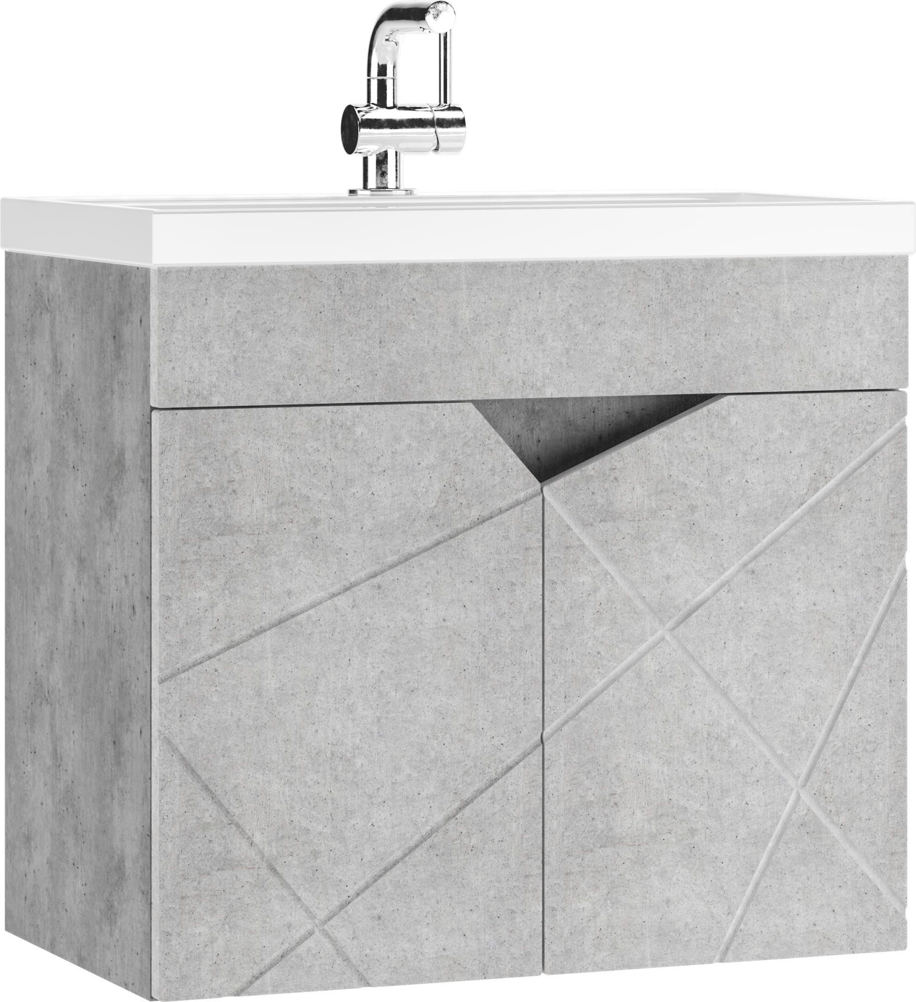 Тумба подвесная под умывальник "Классика слим 60" (Classica Slim) Вектор (Vector) св бетон Б/Я